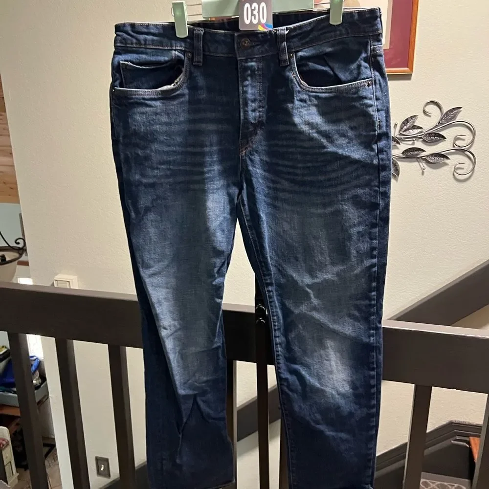 EUC Buffalo Authentic We Are Denim, Relaxed Tapered , Blue Jeans 34x 32  #JTB030